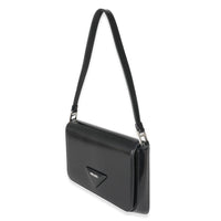 Prada Black Brushed Leather Shoulder Bag Handbag sv