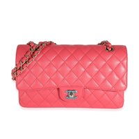 Chanel Dark Pink Quilted Caviar Medium Classic Double Flap Bag Handbag fv