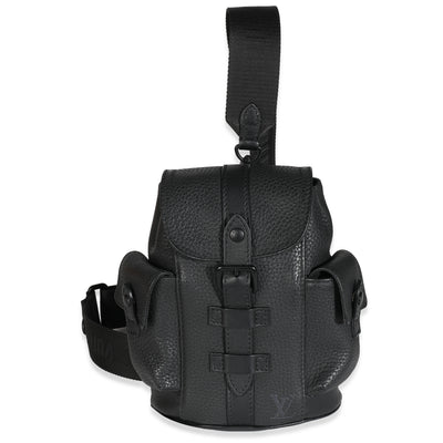 Louis Vuitton Black Taurillon Christopher XS Backpack Handbag fv