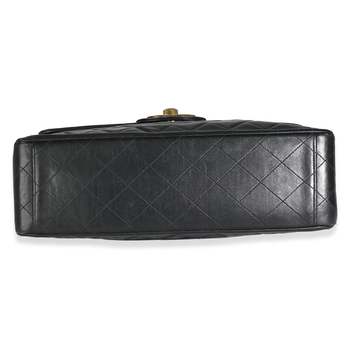 Chanel Vintage 24K Black Quilted Lambskin Maxi XL Flap Bag Handbag box