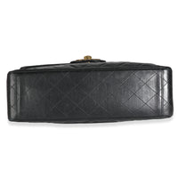 Chanel Vintage 24K Black Quilted Lambskin Maxi XL Flap Bag Handbag box