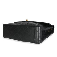 Chanel Vintage 24K Black Quilted Lambskin Maxi XL Flap Bag Handbag clasp
