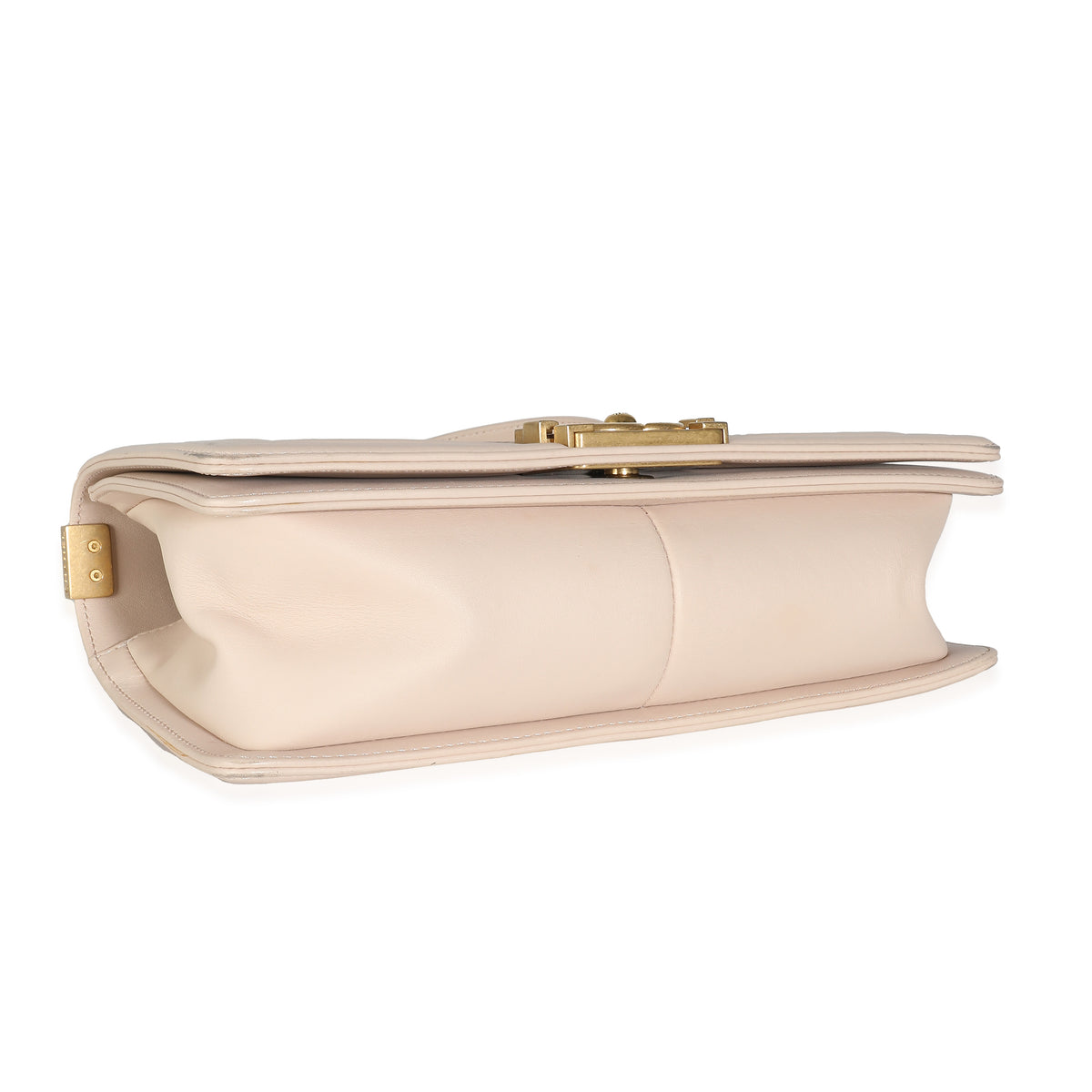 Chanel Beige Caviar Suede Calfskin Chevron Medium Boy Handbag Handbag av