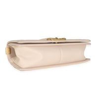 Chanel Beige Caviar Suede Calfskin Chevron Medium Boy Handbag Handbag av