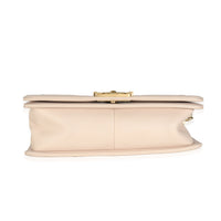 Chanel Beige Caviar Suede Calfskin Chevron Medium Boy Handbag Handbag box