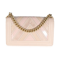 Chanel Beige Caviar Suede Calfskin Chevron Medium Boy Handbag Handbag stamp