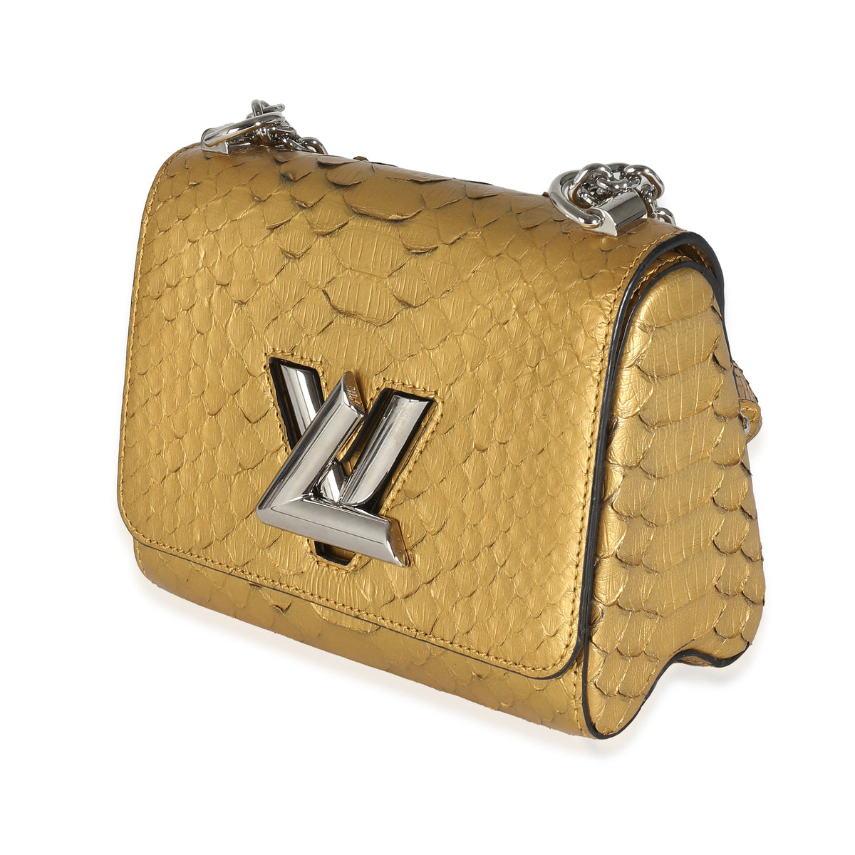Louis Vuitton Metallic Gold Python Twist PM Handbag sv