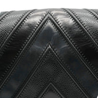 Chanel Black Calfskin Caviar In The Mix Chevron Old Medium Boy Handbag Handbag ad1