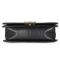 Chanel Black Calfskin Caviar In The Mix Chevron Old Medium Boy Handbag Handbag stamp
