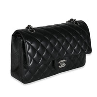 Chanel Black Quilted Lambskin Medium Classic Double Flap Bag Handbag bv