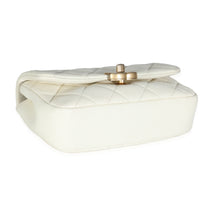 Chanel White Quilted Caviar Chain Melody Waist Belt Bag Handbag bv