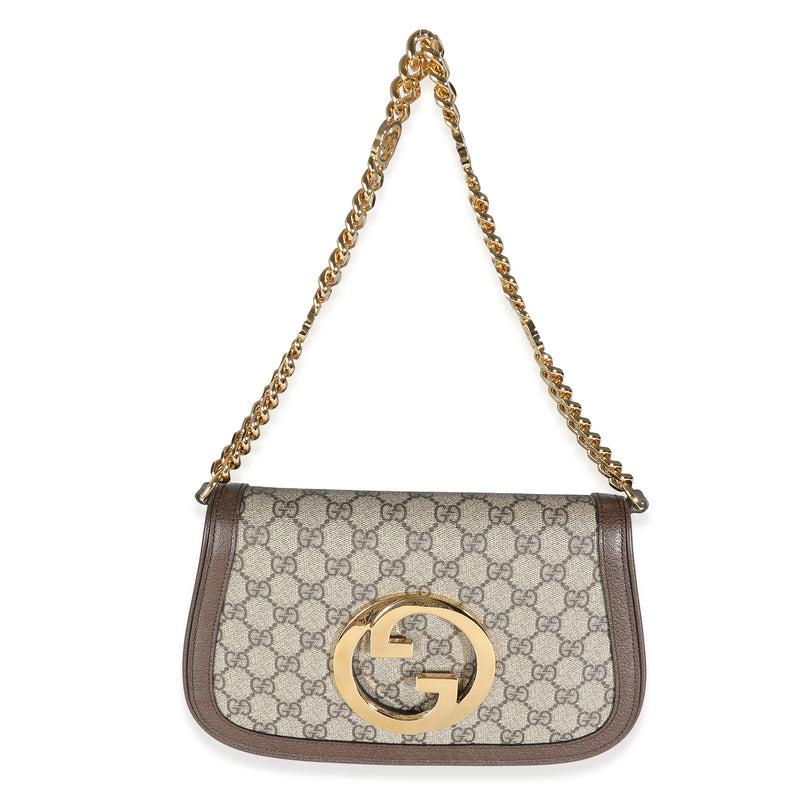 Gucci Beige GG Supreme Canvas Blondie Shoulder Bag Handbag fv