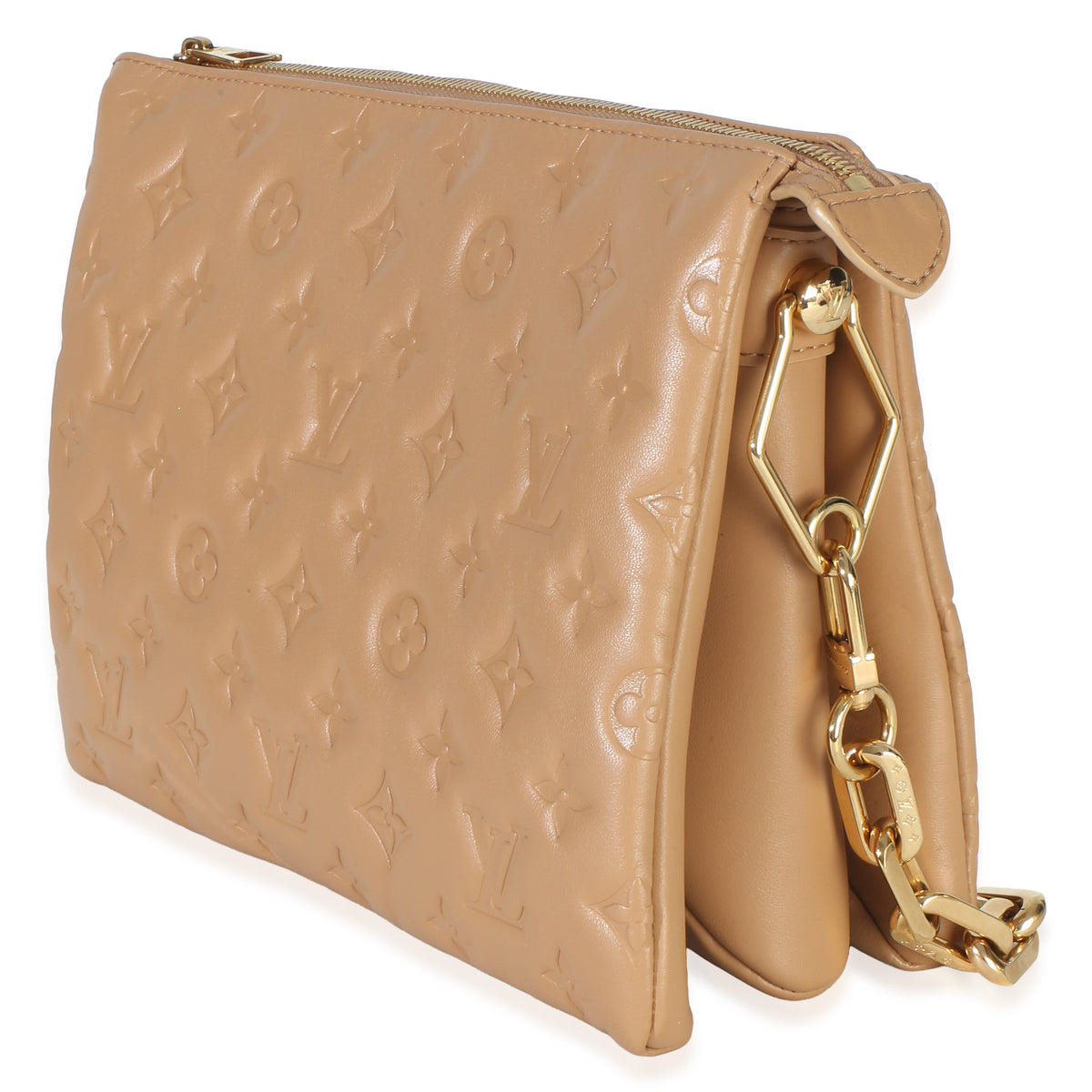 Louis Vuitton Camel Monogram Embossed Lambskin Coussin PM Handbag 2