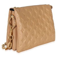 Louis Vuitton Camel Monogram Embossed Lambskin Coussin PM Handbag 3