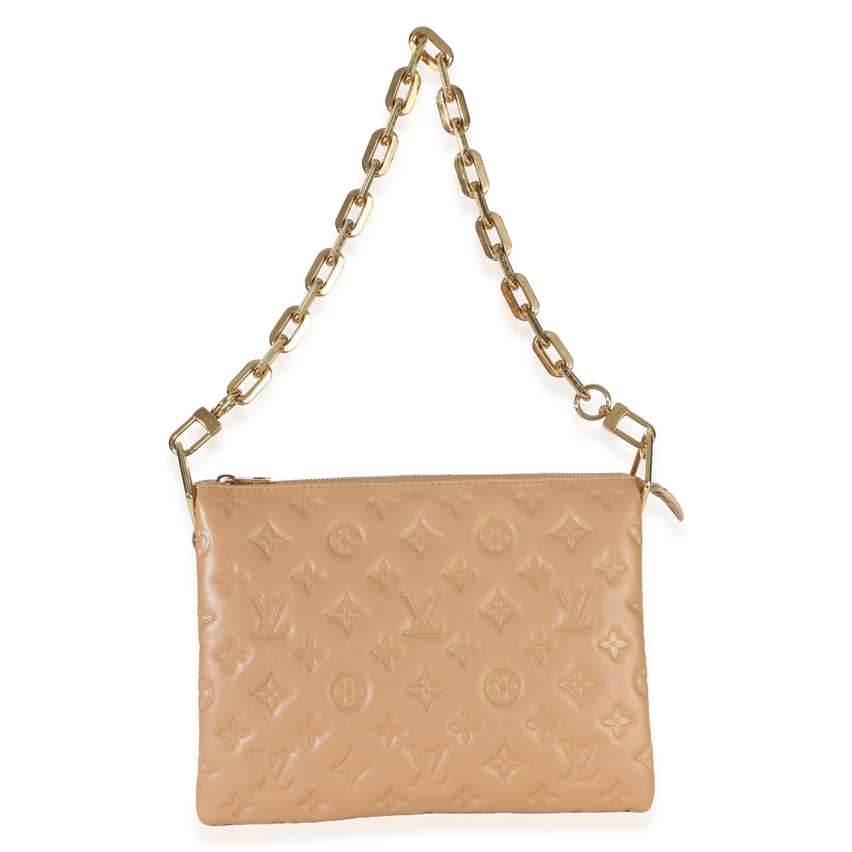 Louis Vuitton Camel Monogram Embossed Lambskin Coussin PM Handbag 8