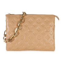Louis Vuitton Camel Monogram Embossed Lambskin Coussin PM Handbag fv
