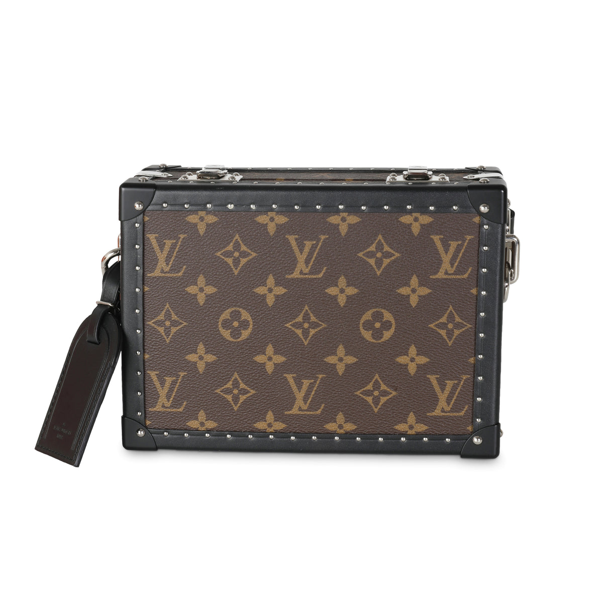 Louis Vuitton Monogram Macassar Canvas Clutch Box Handbag fv
