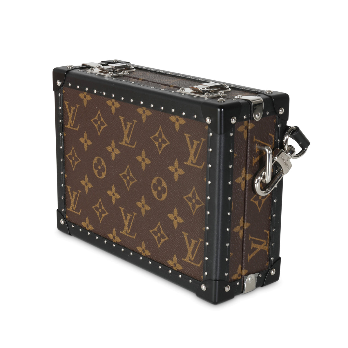 Louis Vuitton Monogram Macassar Canvas Clutch Box Handbag sv