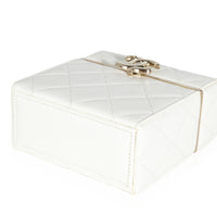 Chanel 22P White Quilted Lambskin Mini Box Clutch Handbag box