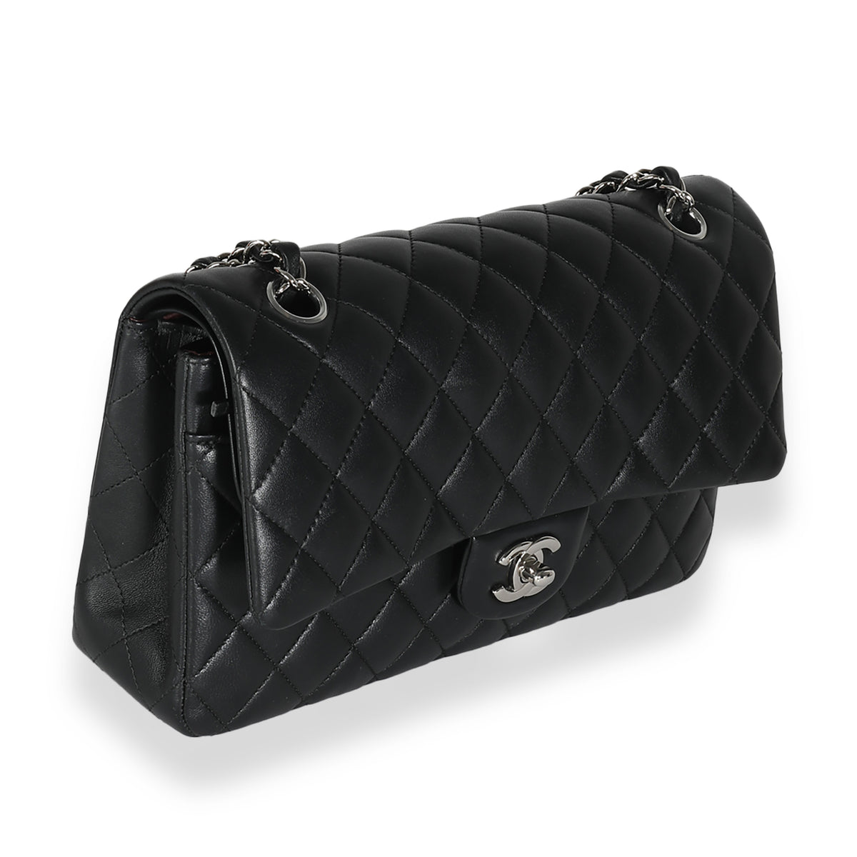 Chanel Black Quilted Lambskin Medium Classic Double Flap Bag Handbag 3