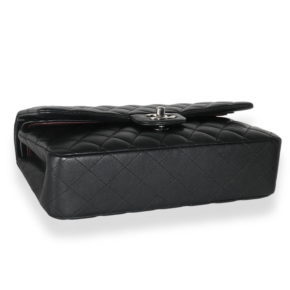 Chanel Black Quilted Lambskin Medium Classic Double Flap Bag Handbag clasp