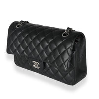 Chanel Black Quilted Lambskin Medium Classic Double Flap Bag Handbag