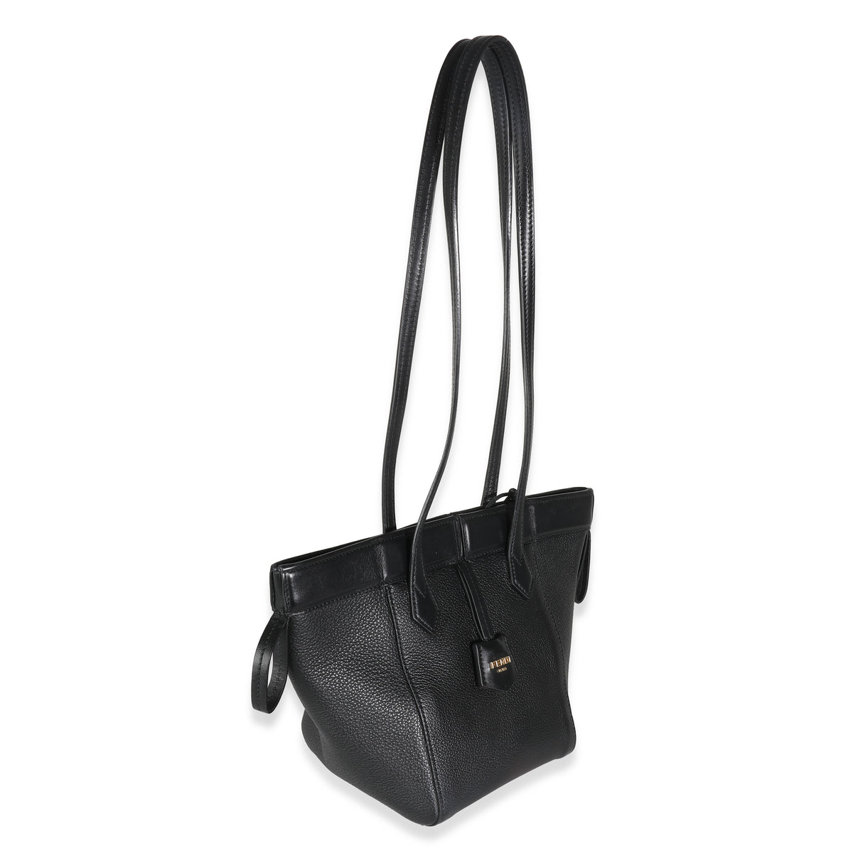 Fendi Black Vitello Mini Origami Tote Handbag bv