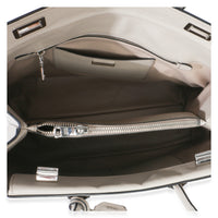 Prada Light Grey Saffiano Cuir Large Turnlock Twin Tote Handbag 9