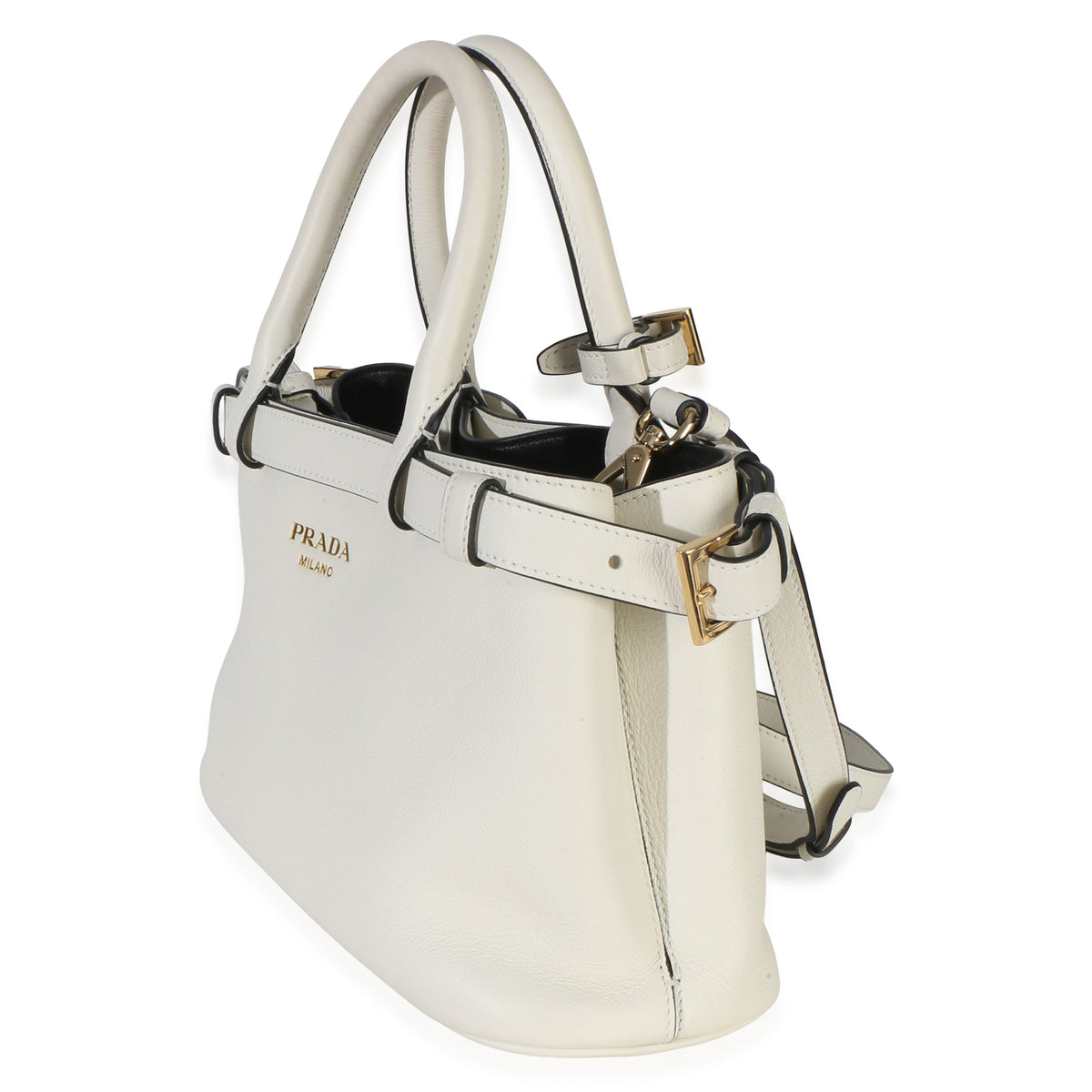 Prada White Nappa Small Belt Shoulder Bag Handbag 2