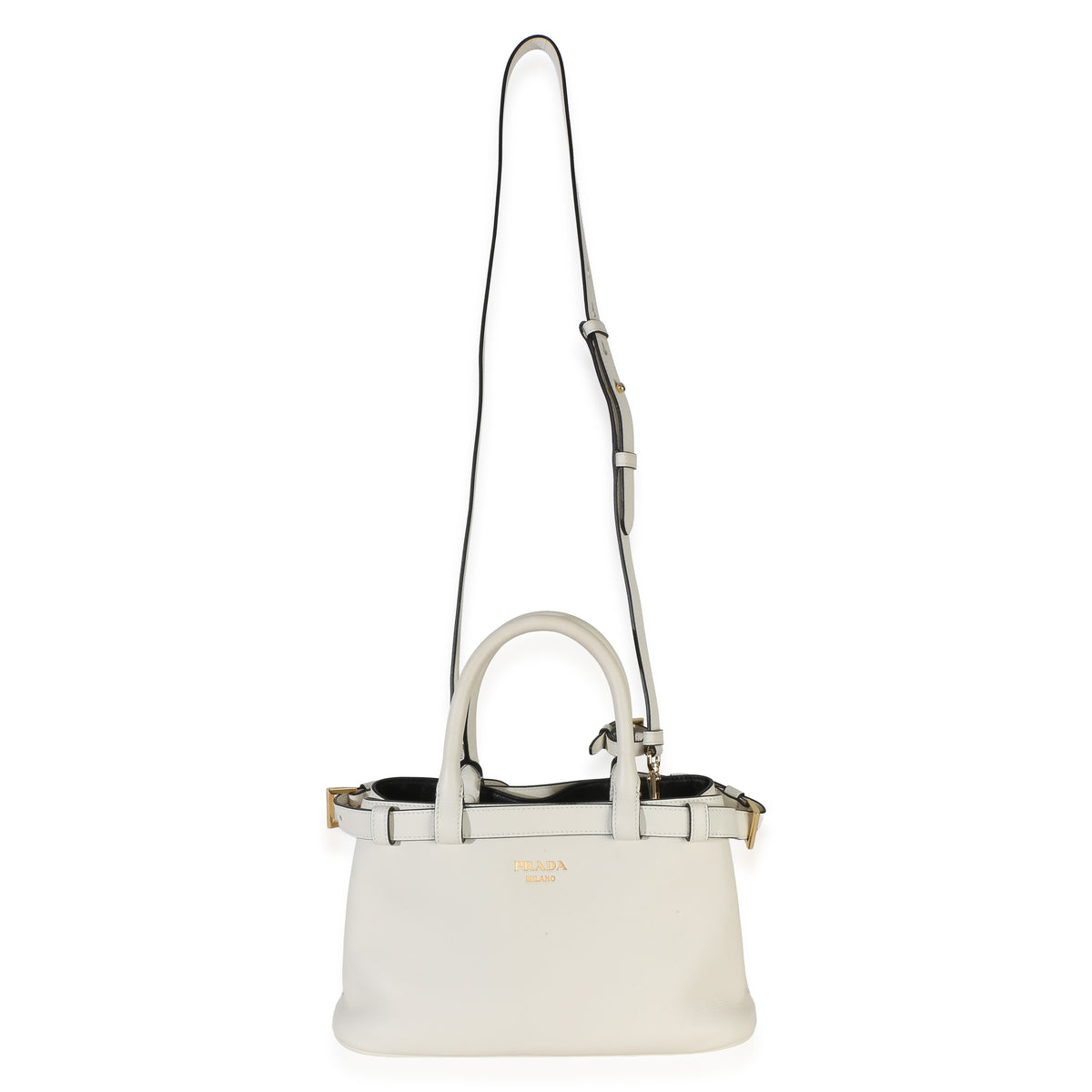 Prada White Nappa Small Belt Shoulder Bag Handbag 8
