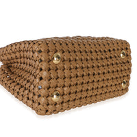 Fendi Cappuccino Woven Calfskin Mini Peekaboo Iconic Satchel Handbag 7