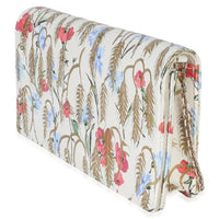 Christian Dior Cream Multicolor Calfskin Hibiscus Clutch With Chain Handbag 3