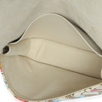 Christian Dior Cream Multicolor Calfskin Hibiscus Clutch With Chain Handbag 9