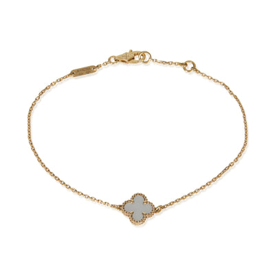 Van Cleef & Arpels Yellow Gold Mother Of Pearl Sweet Alhambra Bracelet fv