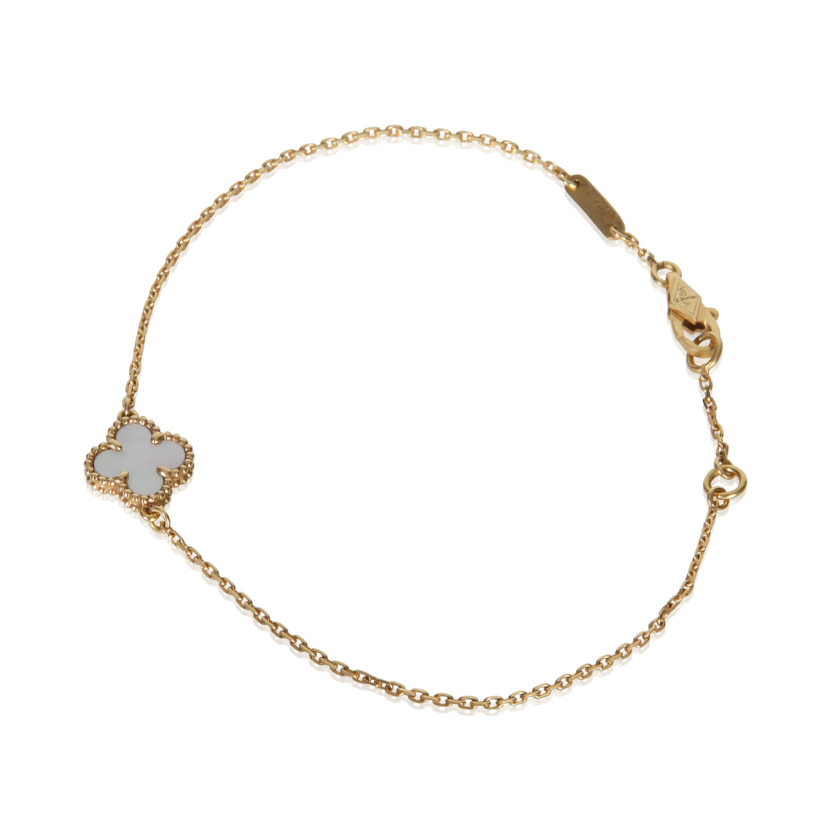 Van Cleef & Arpels Yellow Gold Mother Of Pearl Sweet Alhambra Bracelet 2