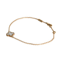 Van Cleef & Arpels Yellow Gold Mother Of Pearl Sweet Alhambra Bracelet 3