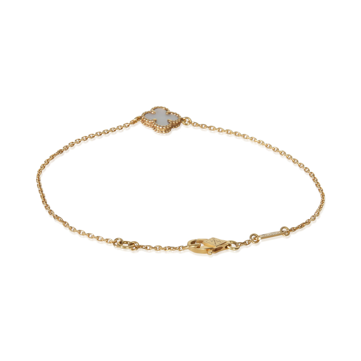Van Cleef & Arpels Yellow Gold Mother Of Pearl Sweet Alhambra Bracelet 4