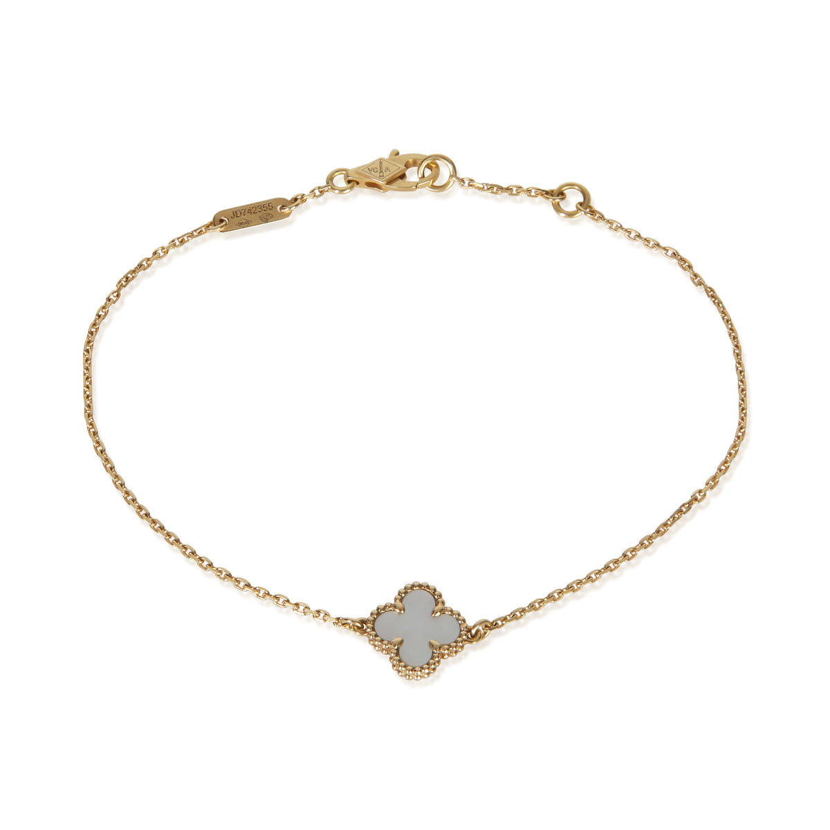 Van Cleef & Arpels Yellow Gold Mother Of Pearl Sweet Alhambra Bracelet fv