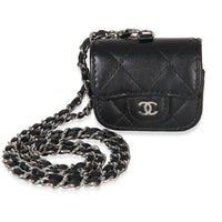 Chanel Black Quilted Lambskin Airpods Pro Case With Chain id