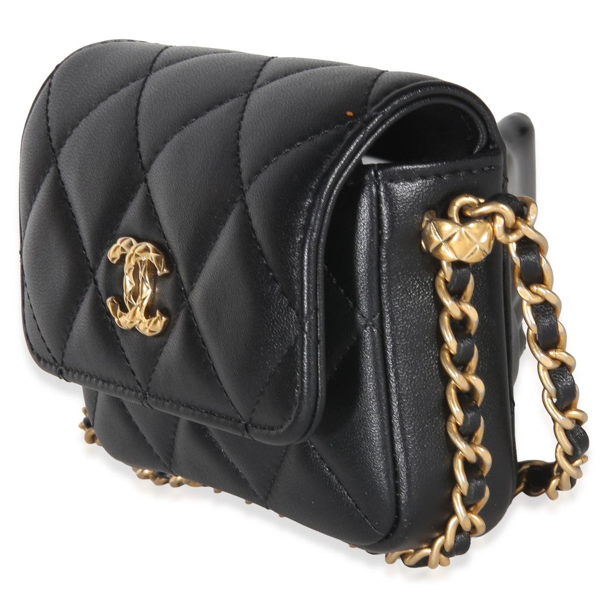 Chanel Black Quilted Lambskin CC Mini Clutch With Chain Handbag 2