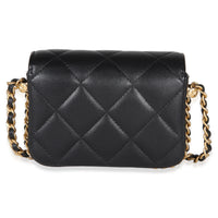 Chanel Black Quilted Lambskin CC Mini Clutch With Chain Handbag 4