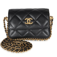 Chanel Black Quilted Lambskin CC Mini Clutch With Chain Handbag id