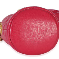 Chanel Fuchsia Quilted Caviar Twist Your Buttons Mini Bucket Bag Handbag 5