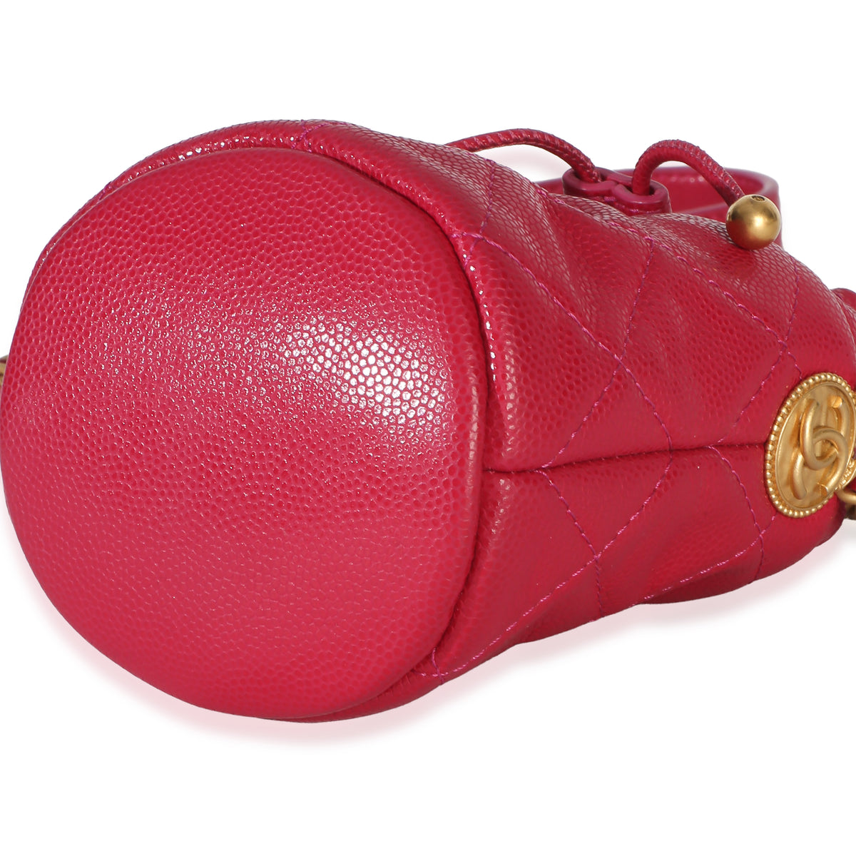 Chanel Fuchsia Quilted Caviar Twist Your Buttons Mini Bucket Bag Handbag 6