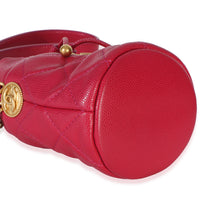 Chanel Fuchsia Quilted Caviar Twist Your Buttons Mini Bucket Bag Handbag 7