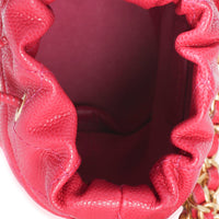 Chanel Fuchsia Quilted Caviar Twist Your Buttons Mini Bucket Bag Handbag 8