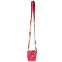 Chanel Fuchsia Quilted Caviar Twist Your Buttons Mini Bucket Bag Handbag 9