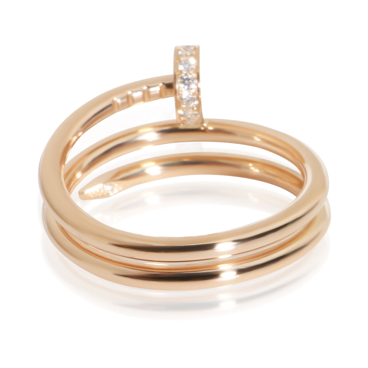 Cartier Rose Gold Diamond Double Small Model Juste Un Clou Ring 3
