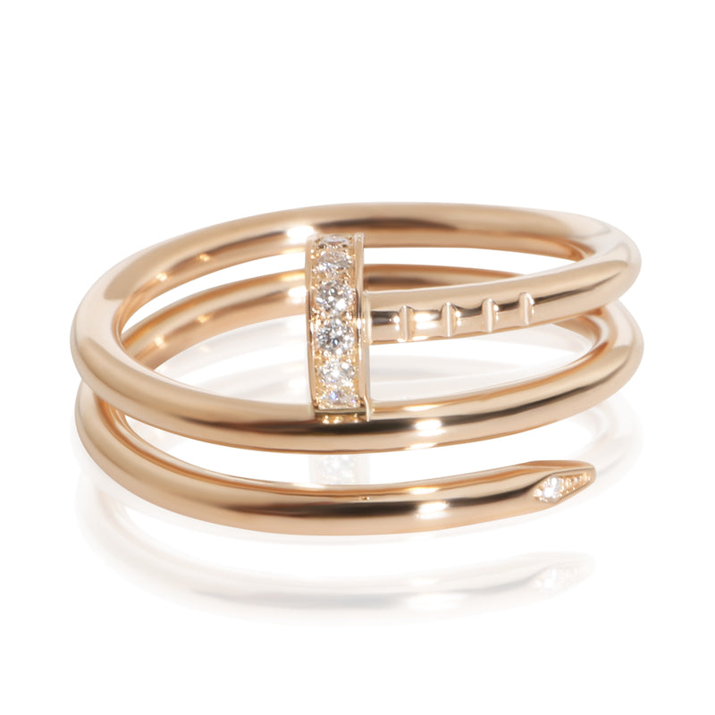 Cartier Rose Gold Diamond Double Small Model Juste Un Clou Ring fv