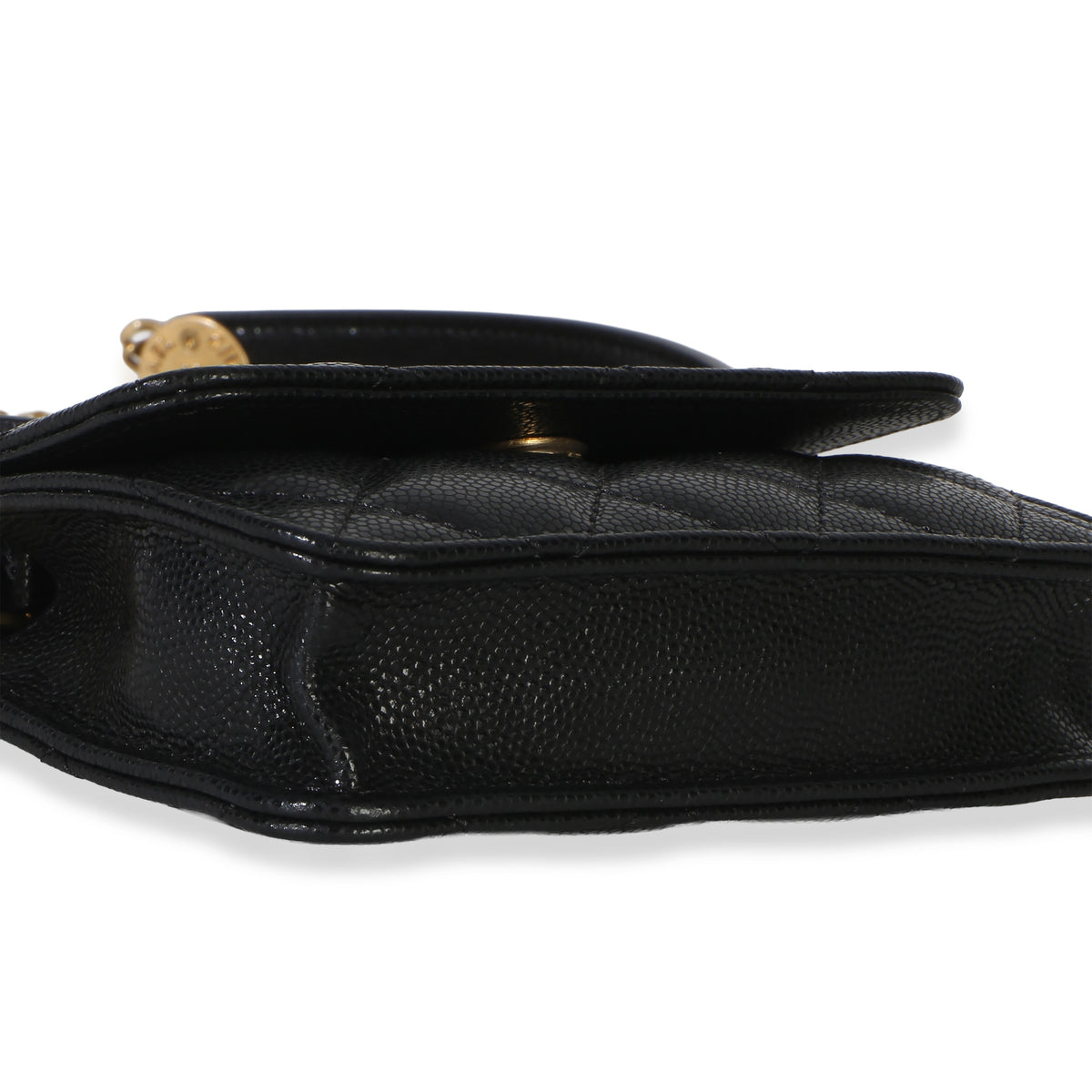 Chanel Black Quilted Caviar Twist Your Buttons Coin Purse With Chain Handbag 7